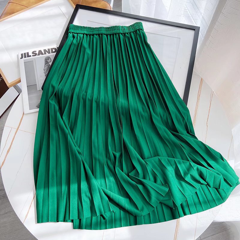 Women Skirt Spring Korean Pleated Skirt High Waist Skirt