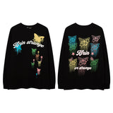Men Long Sleeve Shirt Autumn Printed Long Sleeve T-shirt Men's and Women's T-shirt Loose Casual