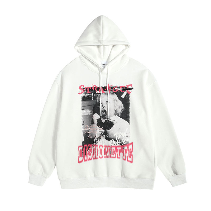 Men Long Sleeve Shirt Vintage Couple Hooded Sweater Men and Women All-Matching Hoodie