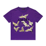Amiri T Shirt Crane Print Casual Round Neck