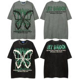 Men's T Shirt Printed Short-Sleeved T-shirt Men's and Women's Retro Hip Hop Loose