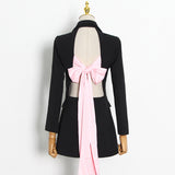 Frankie Shop Hourglass Blazer Autumn Stitching Bow