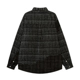 Men Long Sleeved T Shirt Plaid Long Sleeve Shirt Coat Men's Loose Punk Shirt