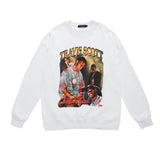 Men Long Sleeve Shirt Loose round Neck Sweater Male Letter Top Autumn
