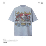 American vintage street T-shirt pure cotton men's and women's summer loose