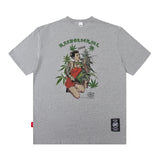 Men T Shirt Vintage Printed Spring and Summer Loose Short Sleeve T-shirt for Men and Women