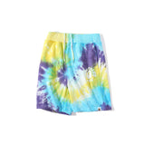 Bathing Ape Shorts Blue Yellow Purple Tie-Dye Shorts Casual Pants Beach Pants