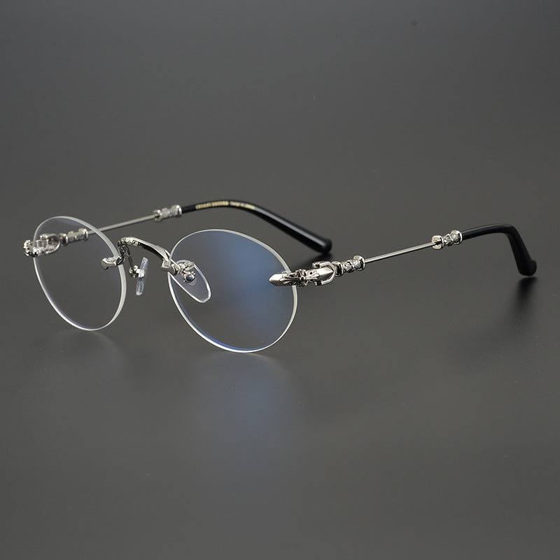 CHH Chrome Hearts Glasses Versatile Plated Vintage Round Glasses Frame Myopia Glasses Frame