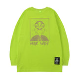 Men Long Sleeve Shirt Alien Printed Long Sleeve T-shirt Men and Women Autumn Couple's Tops