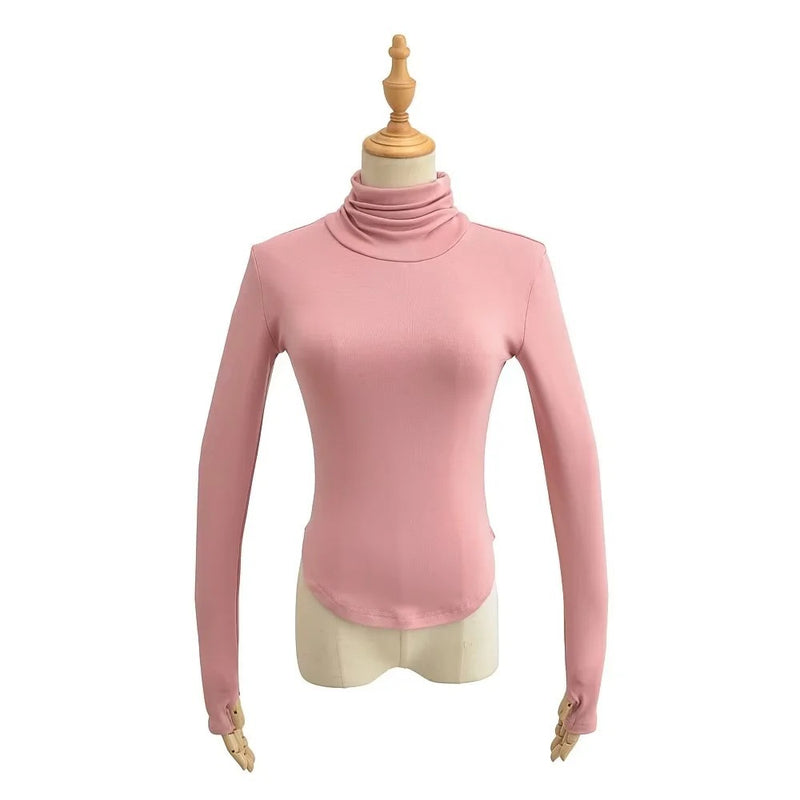 Women T-Shirt Autumn and Winter Stretch Tight Long-Sleeved T-shirt Top