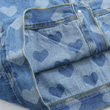 Men's Long Sleeve T Shirt Love Denim Shirt Men's Spring and Autumn Loose Leisure Workwear Long Sleeve