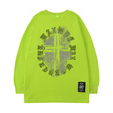 Men Long Sleeve Shirt Tkpa Vintage Letter Printed Long Sleeve T-shirt Men and Women Loose Top Ins