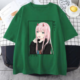 Anime T Shirt Zero Two Graphic Printed T-shirt Women Sum