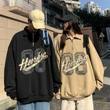 Men Hoodie Autumn Sweater Male Half Zipper Retro Fashion Brand Loose Top Coat