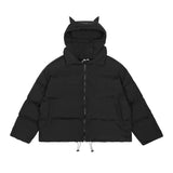 Men Cotton Padded Jacket Coat Men's Loose Drawstring Warm-Keeping Cotton Clothing Outer Wear