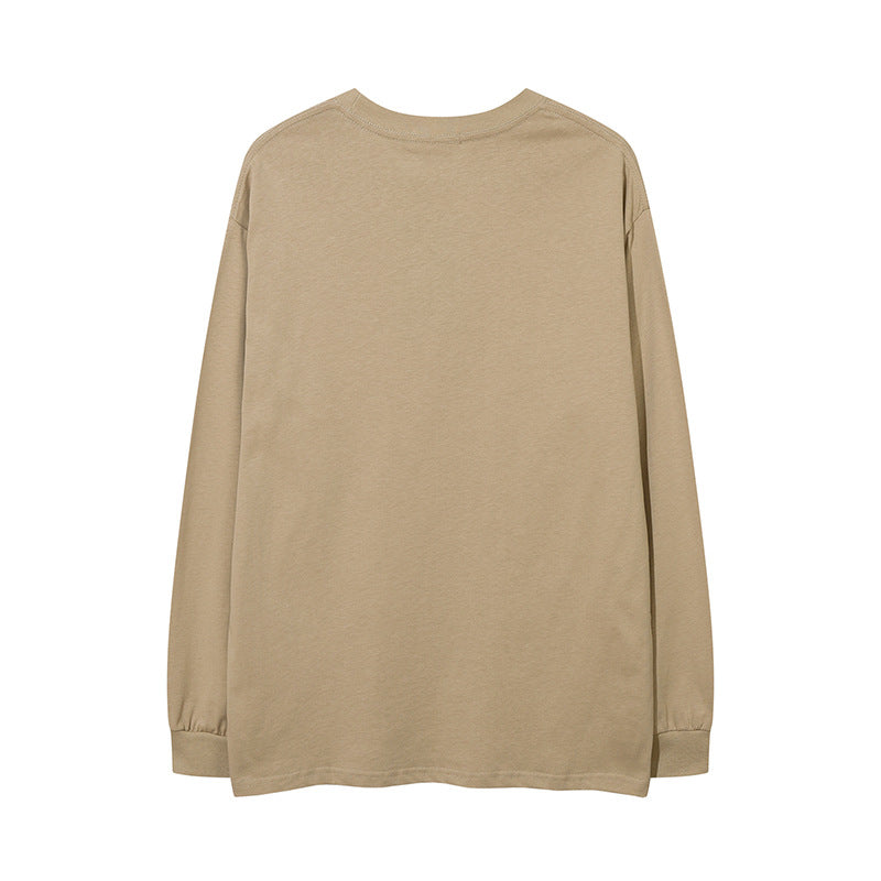 Men Long Sleeve Shirt Fun Printing Distressed Long Sleeve T-shirt Men and Women Vibe Idle Style Loose