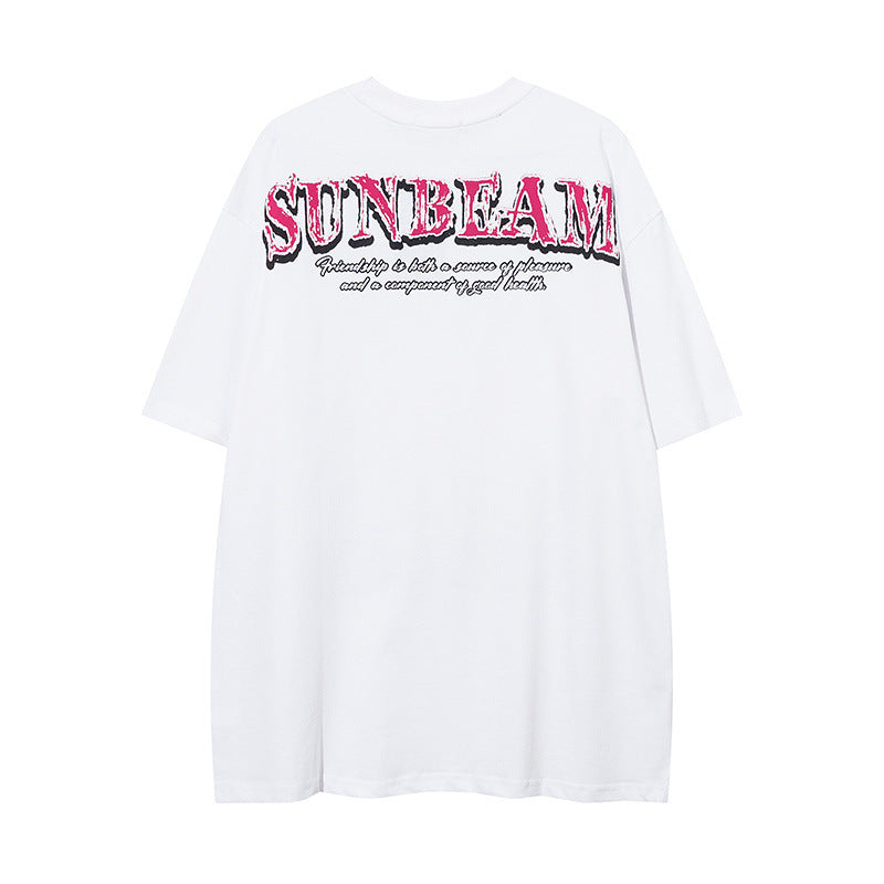 Men T Shirt Hip-Hop Street Retro Bottoming T-shirt Casual All-Match Short-Sleeved Men and Women