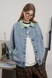 Unisex Jacket Autumn Embroidery Color Block Denim Coat Women's Clothing