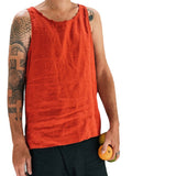 Men's T Shirt Cotton Linen Vest Multi-Color Waistcoat