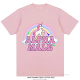 Alpha Male Unicorn Tee Rainbow Graphic Tees Funny