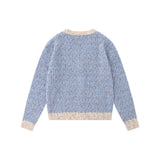 Women Sweater Color Matching Sweater Button Casual Long Sleeve