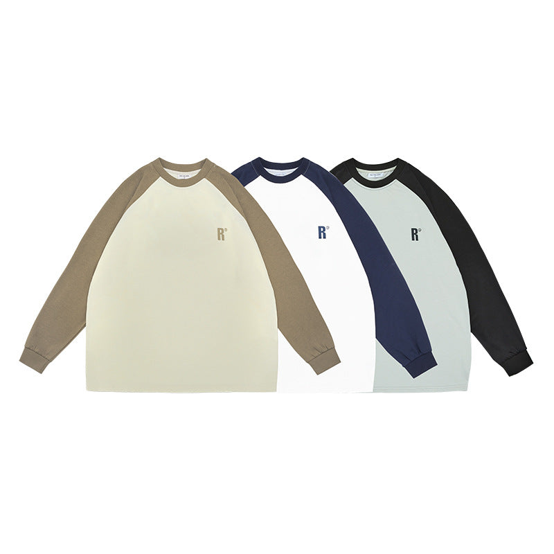 Unisex Hoodie Top Loose Long Men's T-shirt round Neck Sweater