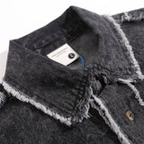 Men Long Sleeved T Shirt Five-Pointed Star Embroidered Denim Long Sleeve Shirt Men's Spring and Autumn Washed and Worn Denim Jacket