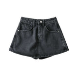 Women Skirt Summer Retro Show Half-Length Pants High Waist Denim Shorts