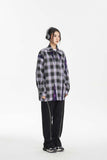 Unisex Jacket Fall Plaid Stitching Shirt Women's Clothing