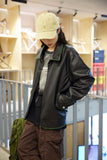 Unisex Jacket Fall Topstitching Special Embroidered Leather Women's Clothing