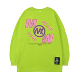 Men Long Sleeve Shirt Printed Long Sleeve T-shirt Men and Women Retro Loose Couple Casual