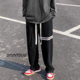 Men Sweatpants All-Match Loose Wide Leg Leisure Straight Sports Pants