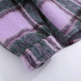 Men Long Sleeved T Shirt Embroidered Letters Colorblock Check Shirt Men's Ins Loose