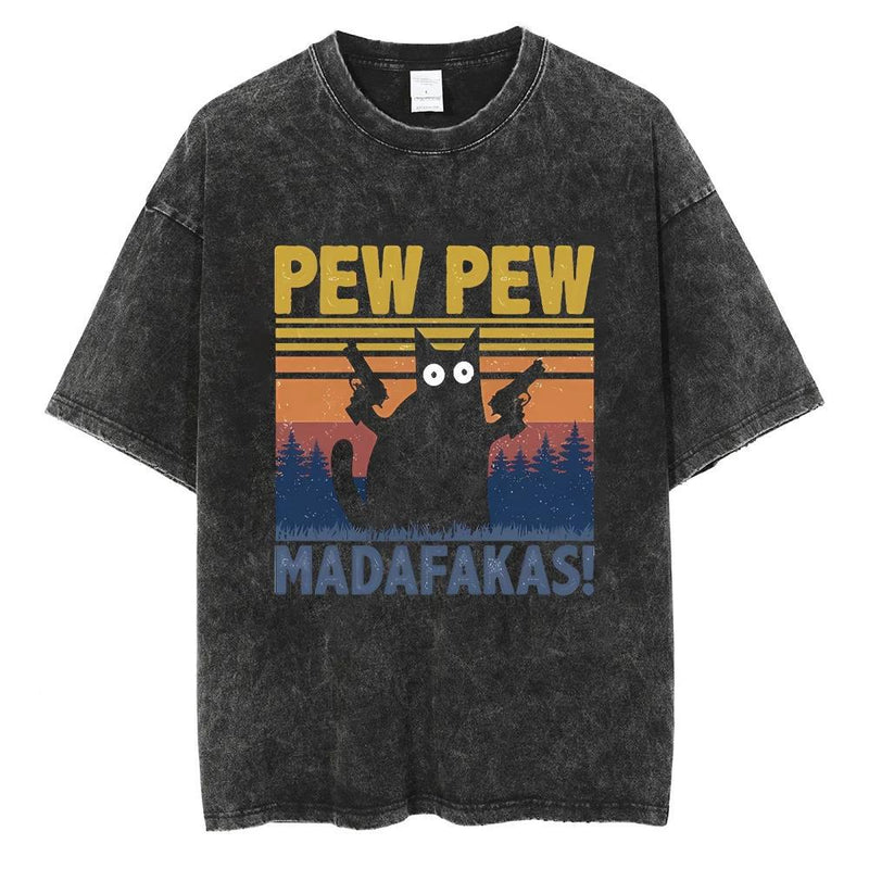 Cartoon Printed Tshirt Bear Pattern T-shirt Loose