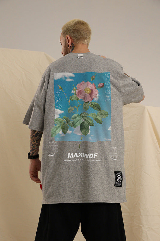 Men T Shirt Printed Fashion Brand Short Sleeve T-shirt Men and Women Couple Loose