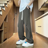 Men Sweatpants Drape Ice Silk Pants Men's Summer
