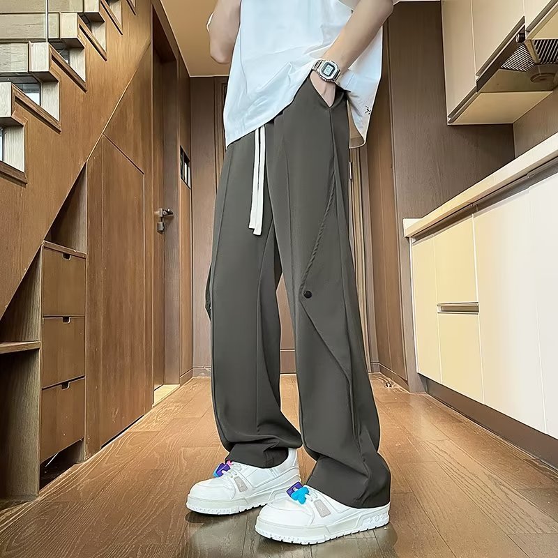 Men Sweatpants Men's Summer Logging Overalls Straight Casual Pants