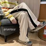Men Sweatpants Corduroy Striped Retro Sports Pants Loose