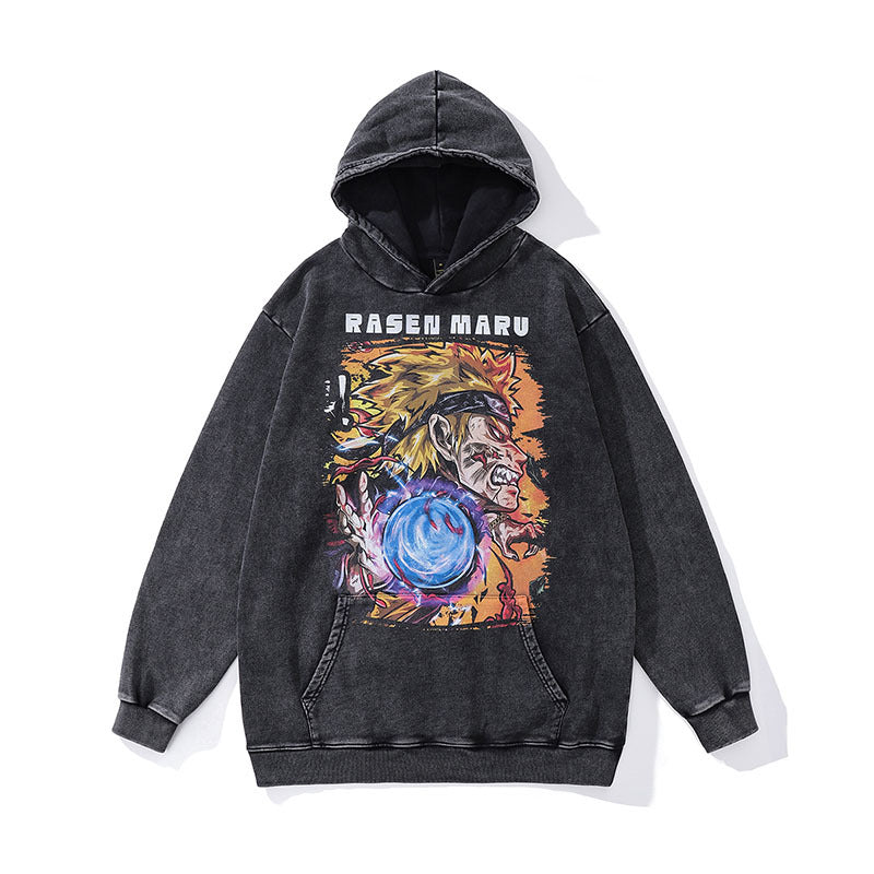 Unisex Vintage Hoodie Cotton Hooded Sweater Print
