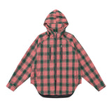 Men Long Sleeved T Shirt Plaid Long Sleeve Hooded Shirt Coat Men's Spring and Autumn Outdoor Leisure