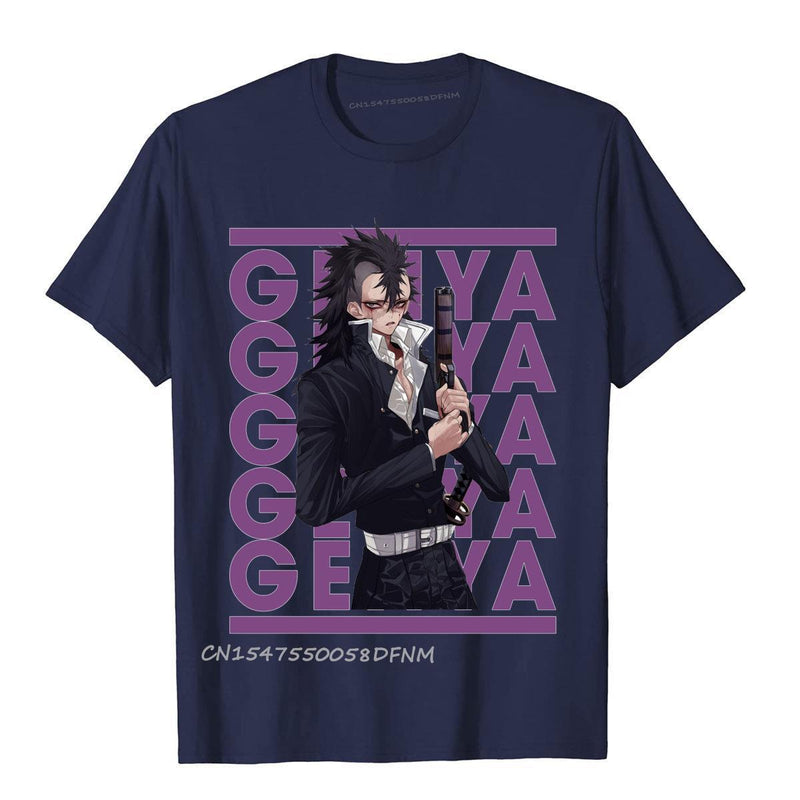 Popular Man T Shirt Retro Name Genya Demon Slayer Leisure