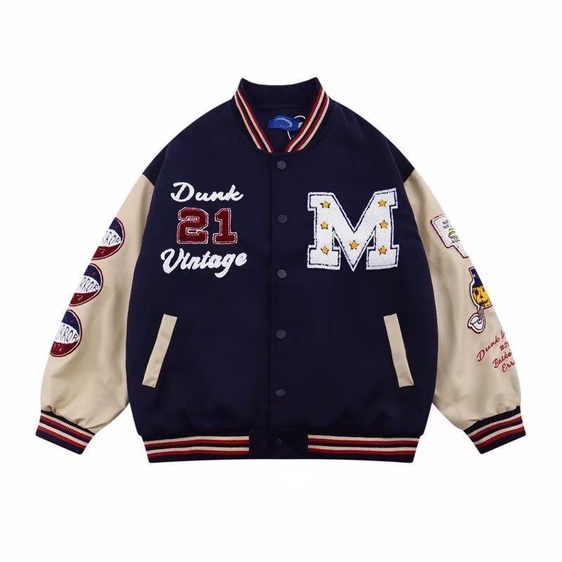 Varsity Jacket Vintage Baseball Uniform Male and Female Trendy Brand Loose Couple Baseball Clothing Jacket Student
