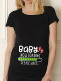 BABY Pregnancy Shirt Maternity Cute Baby Print O-Neck