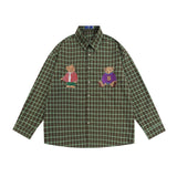 Men Long Sleeved T Shirt Embroidered Shirt Men's Spring and Autumn Long Sleeve Lapel Shirt Outer Wear Loose