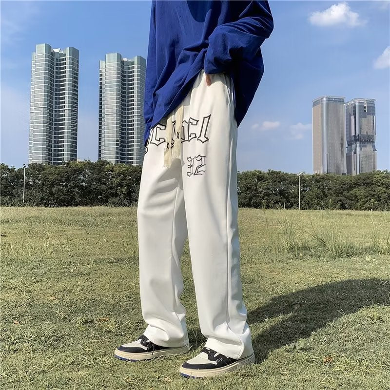 Men Sweatpants Casual Pants Male Letter Spring and Autumn Sports Pants Straight