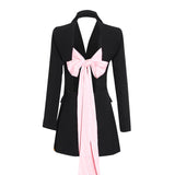 Frankie Shop Hourglass Blazer Autumn Stitching Bow