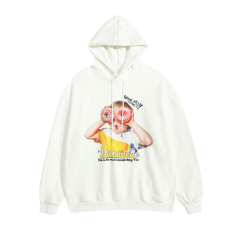 Men Long Sleeve Shirt Portrait Printing Couple Hooded Sweater Men and Women