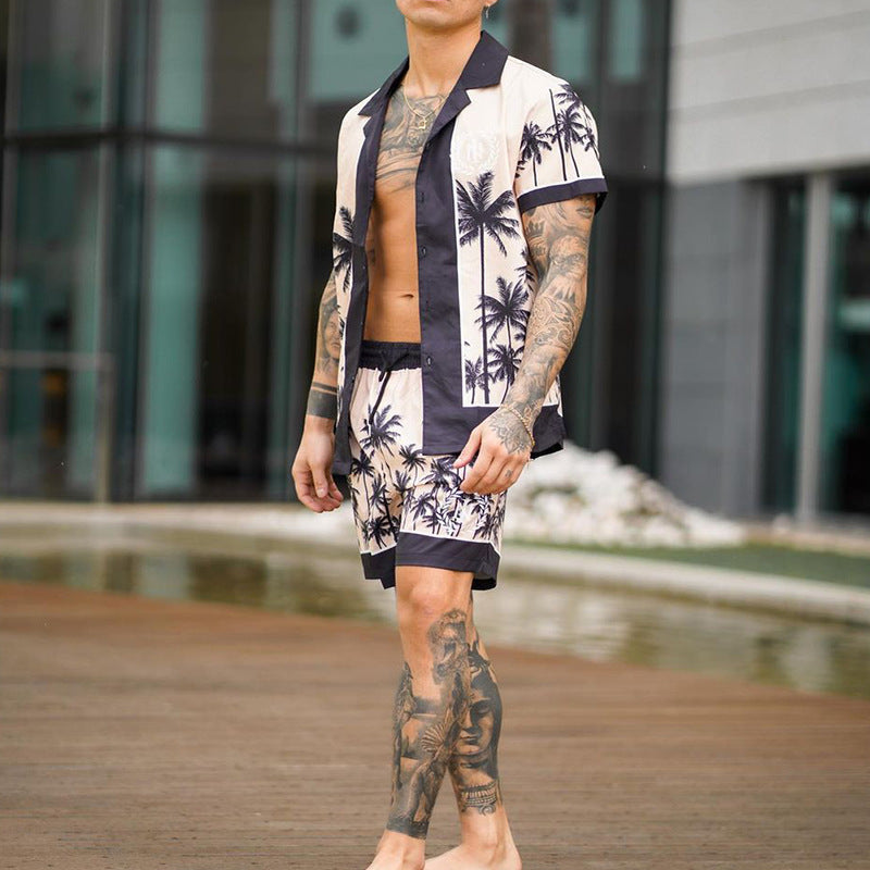 Men Co-Ords Summer Beach Suit Men's Casual Shirt Shorts