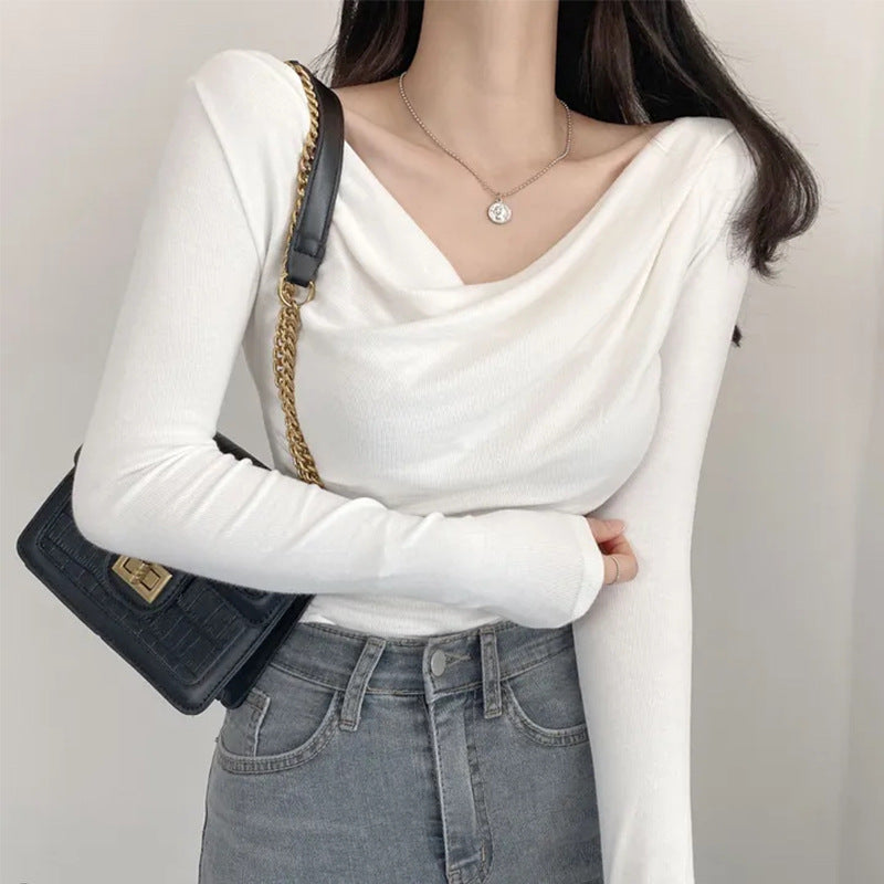 Women Long Sleeve Shirt Casual Bottoming Shirt Autumn