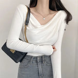 Women Long Sleeve Shirt Casual Bottoming Shirt Autumn